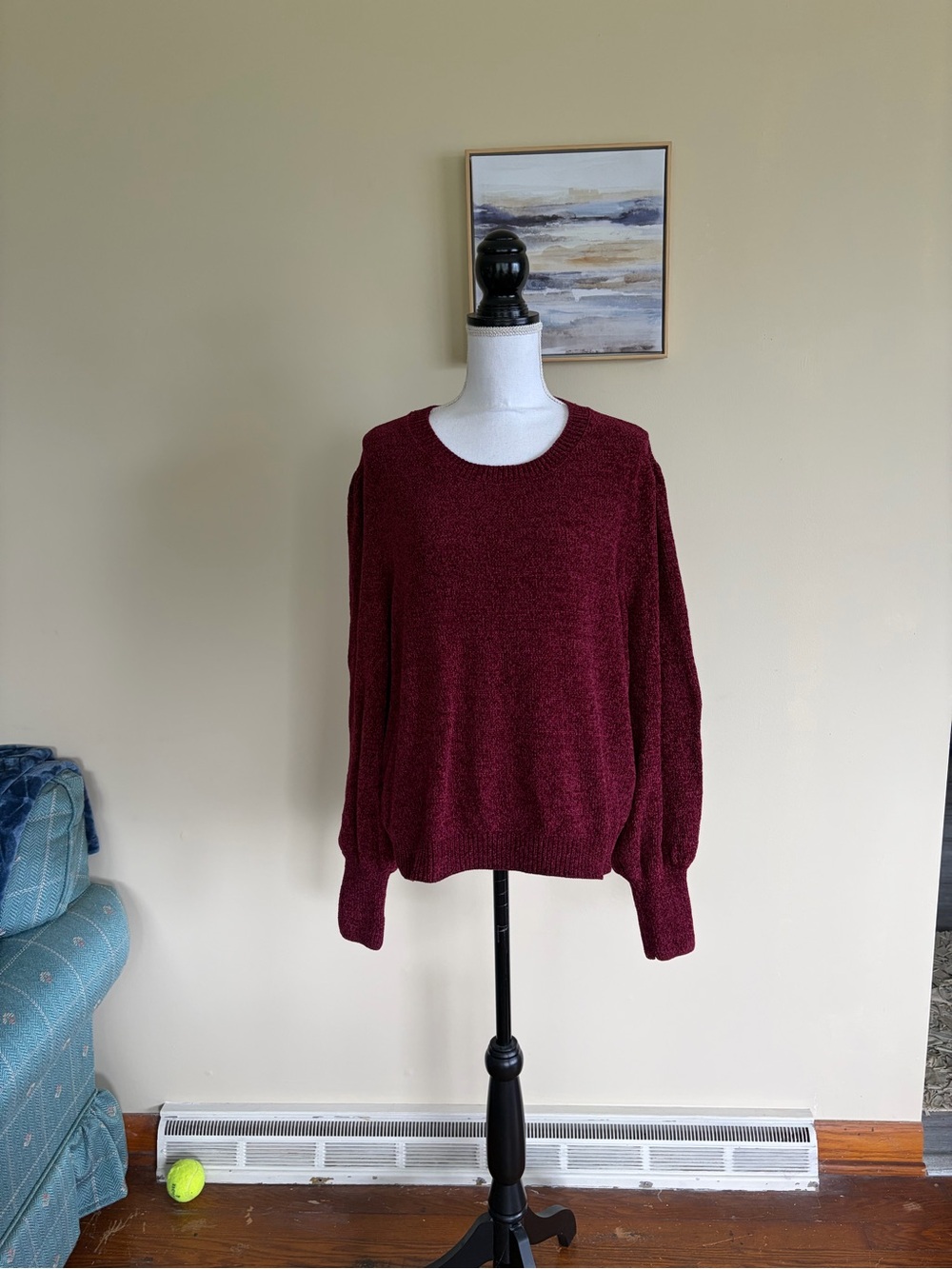New 2XL Lularoe Piper Burgundy Chenille Sweater